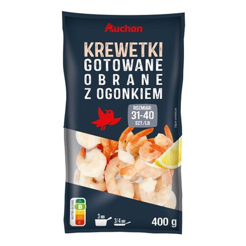 Krewetki białe gotowane 31/40 Auchan 400 g