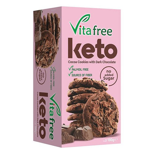KETO ciasteczka kakaowe z kawałkami czekolady Vita Free 160 g