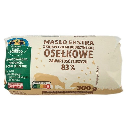 Masło ekstra osełkowe 83% tłuszczu Pewni Dobrego 300 g